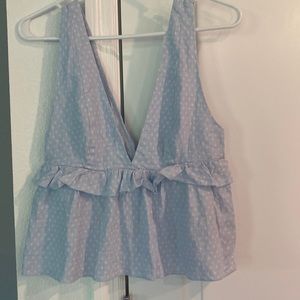 URBAN OUTFITTERS baby blue poplin top. Size S, fits and flares. Worn once 💙